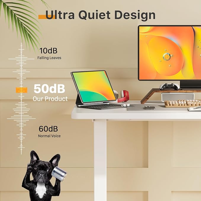 JOY worker Small Electric Standing Desk, 40" Whole Piece Height Adjustable | 40" x 20" White Narrow Sit Stand Desk with Memory Controller, Compact Mini Computer Workstation for Home Office Walking Pad