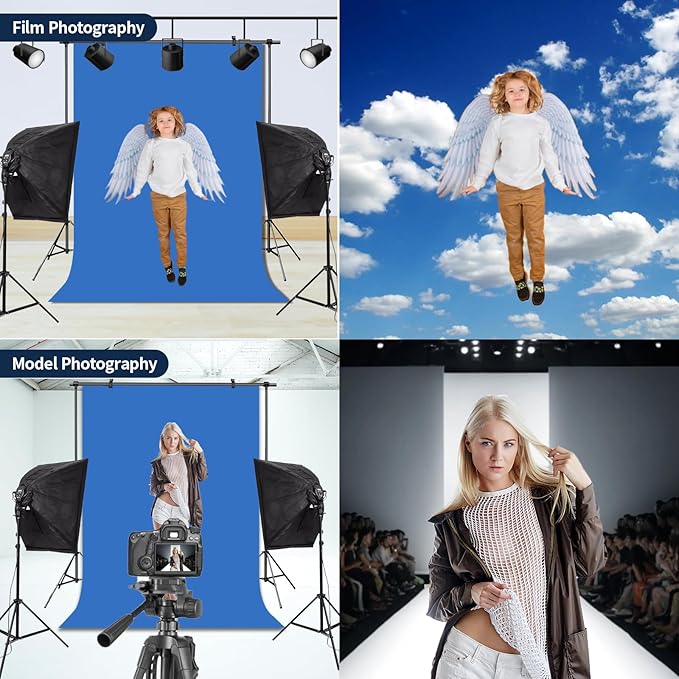 Blue Backdrop Background for Photography Photo Booth Backdrop for Photoshoot Background Screen Video Recording Parties Curtain 5x7FT