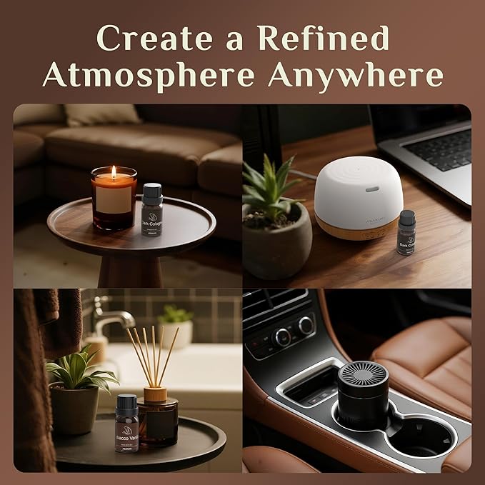 ASAKUKI Men Essential Oils Set for Diffuser, Father's Day Gift for Men– 6×10ml Perfume-Inspired Unisex Fragrance Oils for Diffusers – Elegant, Clean, and Confident Scents