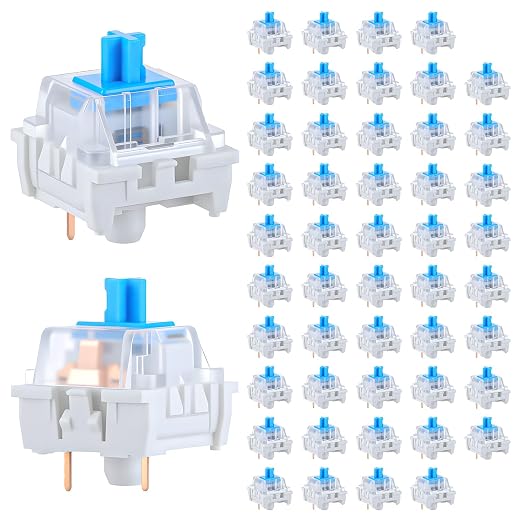 50 PCS Mechanical Keyboard Switches Keyboard Clicker 3 Pin Blue Switch Replacement Keyboards Keys