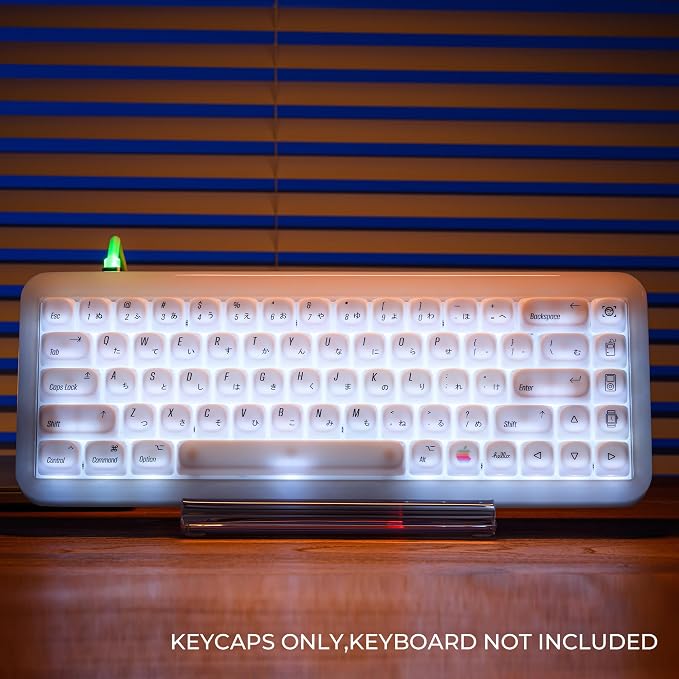 OHY Japanese Keycaps,XVX MOA Profile Minimalist Mac Style Keycap Set, Custom Cute Ceramic-Textured Keycaps for MX Switches Mechanical Keyboard-White Chocolate （Only Keycaps）