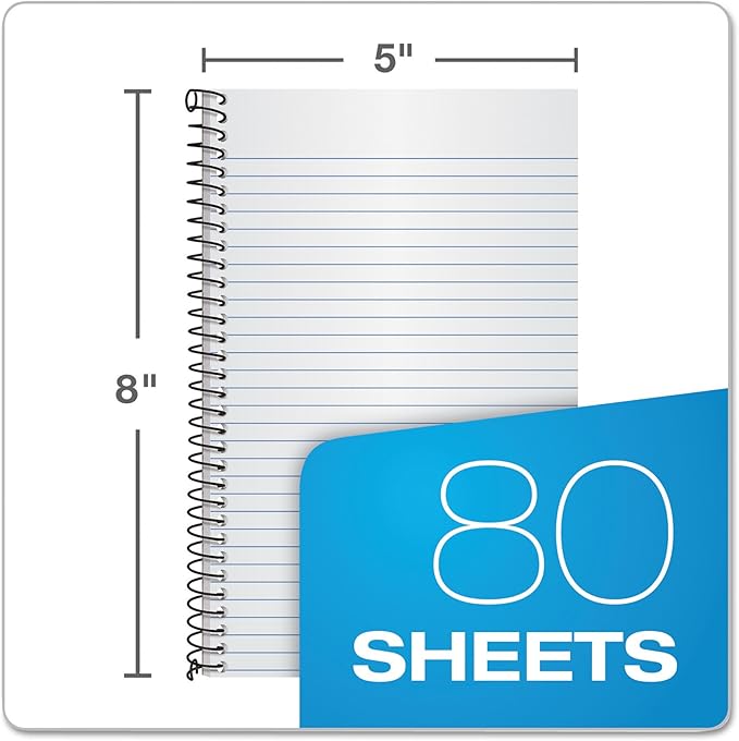 TOPS Second Nature Notebook, Recycled, 5 x 8 Inches, Narrow Rule, 80 Sheets per Book, Green Cover (74108)