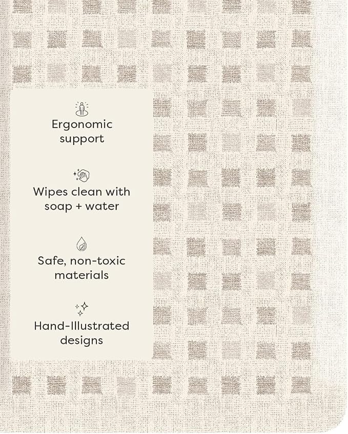 House of Noa Nama Standing Mat – Anti-Fatigue Cushioned Kitchen Mats for Floor | Ergonomic Bounce-Back Foam Kitchen Mats | Anti-Fatigue Mats for Kitchen & Standing | Levi Buff | 22" x 72"