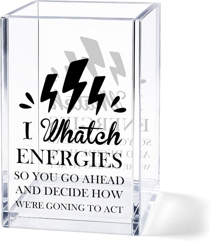 Acrylic Pen Holder Cup, Inspirational Office Desk Decor, Coworker Gift for Women, Pencil Holder Organizer, Friendship Gift for Best Friend Sister Colleague