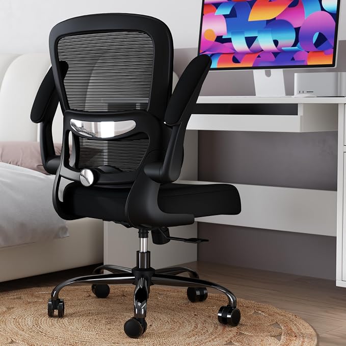 TRALT Office Chair - Ergonomic Desk Chair with Adjustable Lumbar Support, Mesh Computer Chair, Executive Chairs for Home Office Comfortable Lumbar Support Black Pack of 8