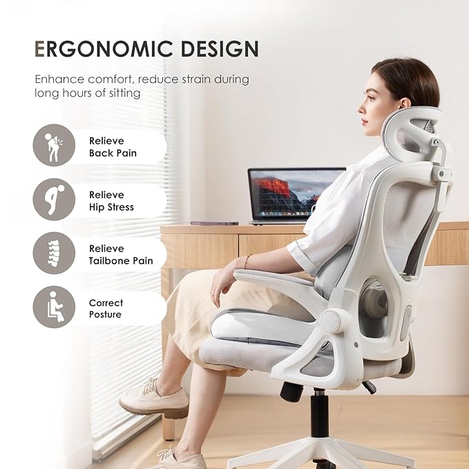 FLORICH Memory Foam Truck Seat Cushion,Car Seat Cushion and Lumbar Support Pillow for Office Chair, Ergonomic Back Support & Sciatica Relief for Long Drives(Grey)