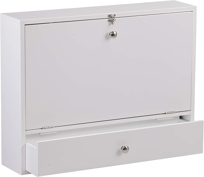 SEI Furniture Willingham Wall Mount Folding Desk, White