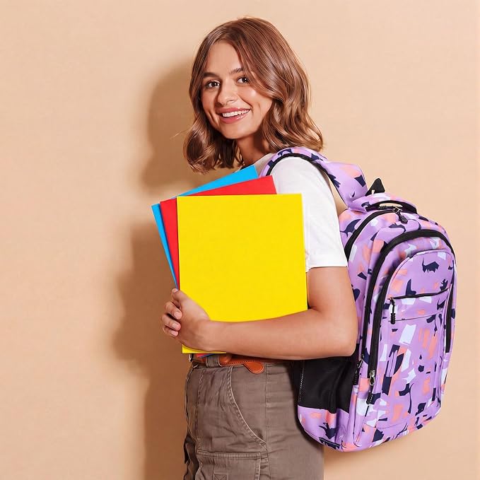 Maitys 6 Pack 17'' Bulk Backpacks with Supplies Kit, Bookbags for Donation Charities (Printed Color,Graffiti)