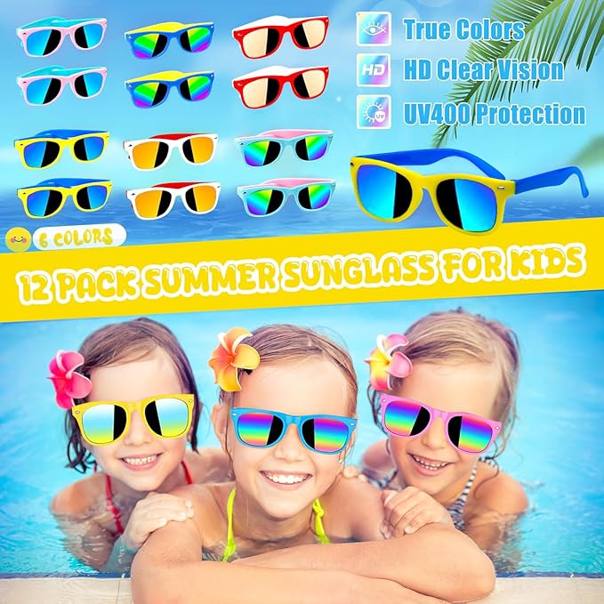 182 Pcs Pool Party Favors Beach Party Favors, Summer Goodie Bag Stuffers for Kids 3-8 8-12 with Beach Balls, Sunglasses, Water Balls for Summer Birthday Party Favors