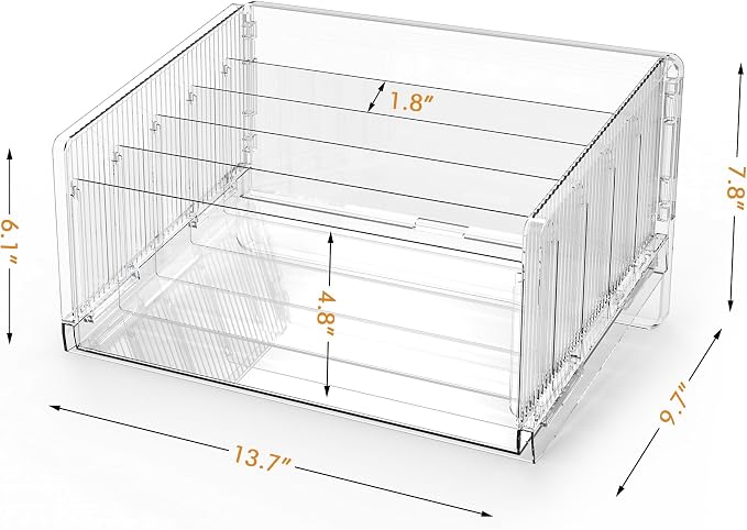 File Sorter Organizer, 5 Sections Acrylic Letter Tray for Desk, Mail Organizer Letter Holder for Envelopes, Mail, Electronics 1Pack | Desk Mail Organizer Letter Holder for Envelopes, Mail, Electronics