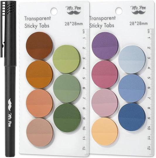 Mr. Pen- Transparent Sticky Notes, 560 Pcs, Assorted Colors, Round Translucent Sticky Notes, Stocky Notes for Bible Journaling