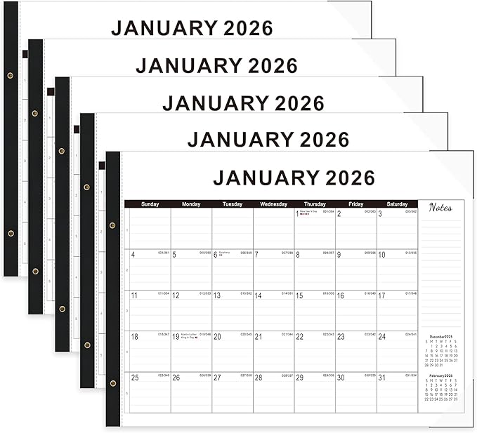 2026 Desk Calendar Large 22x17 – Desk Top Calendar 2026 with plastic cover