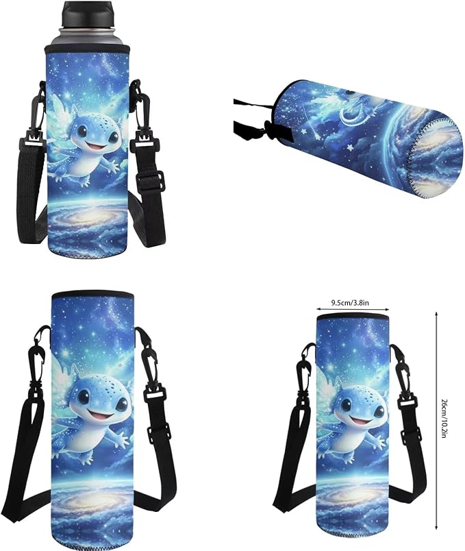 Ystardream Space Axolotl Backpack for Girls Elementary Backpack With Lunch Box 17 Inch Kids School Bookbag with Big Front Pocket Cute Laptop Rucksack with Pencil Case Students Back to School Gift