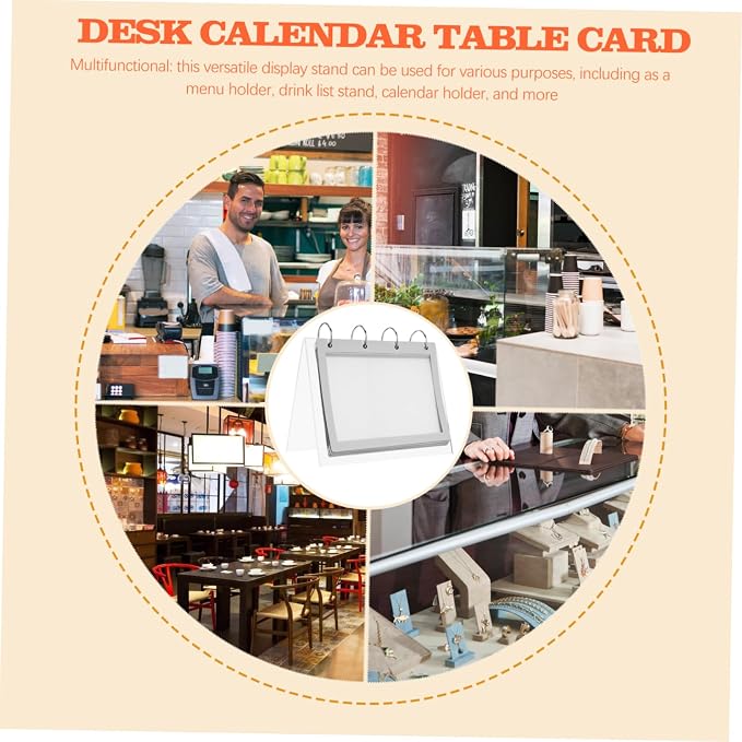 ABOOFAN Shaped Acrylic Flip Display Stand Desk Calendar Holder Menu Sign Rack Stable Table Sign Stand Portable