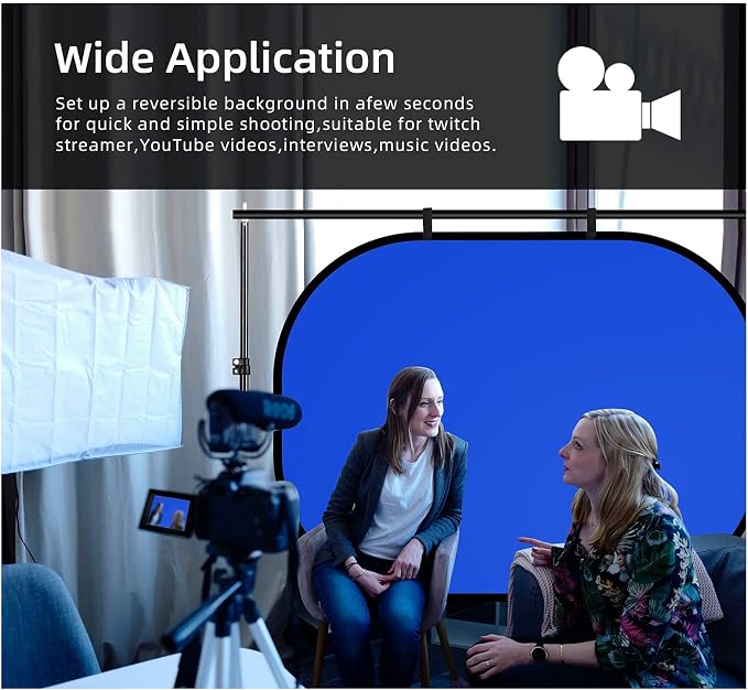 Selens Collapsible Backdrop 59x78.7inches Pop Up Blue Grey Background with Carrying Bag for YouTube Streaming Photo Studio Portrait Photography Background Double Sided Backdrop Pop Up Screen 2 in 1