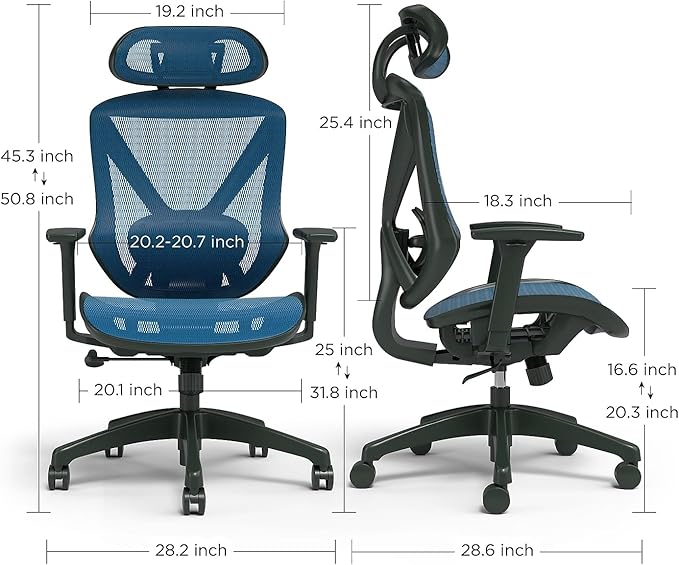 STAPLES Ergonomic Task Chair, Mesh, Ergonomic, Lumbar Support, Blue