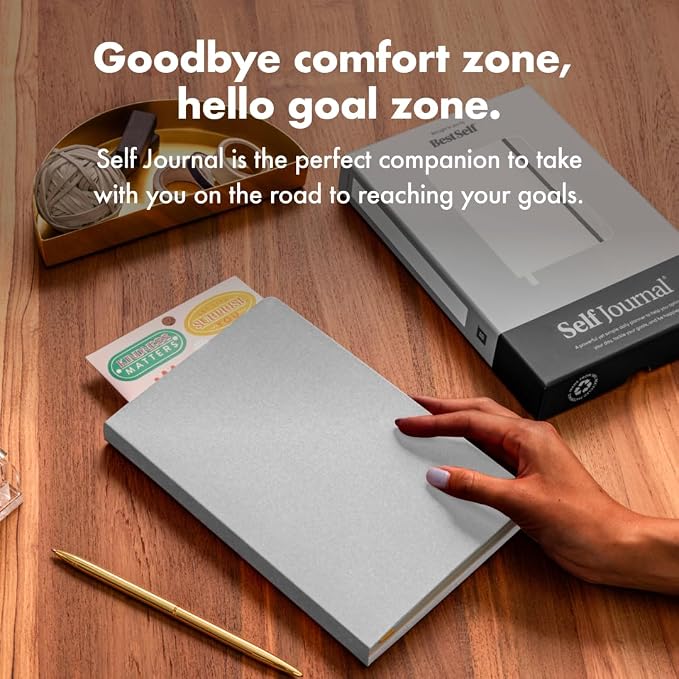 BestSelf 13-Week Self Journal & Goal Planner – Undated Daily ADHD-Friendly Journal for Men & Women | Productivity, Gratitude, Reflection & Habit Tracker | 2026 Life Organizer with Prompts, Grey Mist