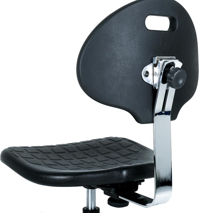 TAKE UR SEAT® Deluxe Heavy Duty Drafting Lab Stool Chair, 18'' Adjustable Footring, 10'' Adjustable Height, 450 lb Seat Capacity, Tall Bench Height Chrome(Standard Caster)