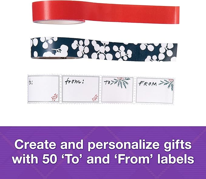 Scotch Gift Wrap Tape Kit, Wrapping/Art Supplies Set with Gift-Wrap and Cute Washi Tape, to/from Labels, and Sharp Scissors for Gift Wrapping, Scrapbooking, and Journaling
