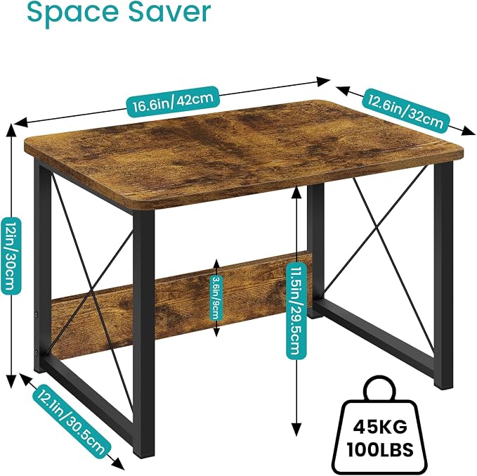 ELITEROO Desktop Printer Stand, Printer Stand Shelf Desk Organzier | Multi-Purpose Printer Riser Under Desk Small Table for Printer Fax Machine Copier, Home, Office, Rustic Brown