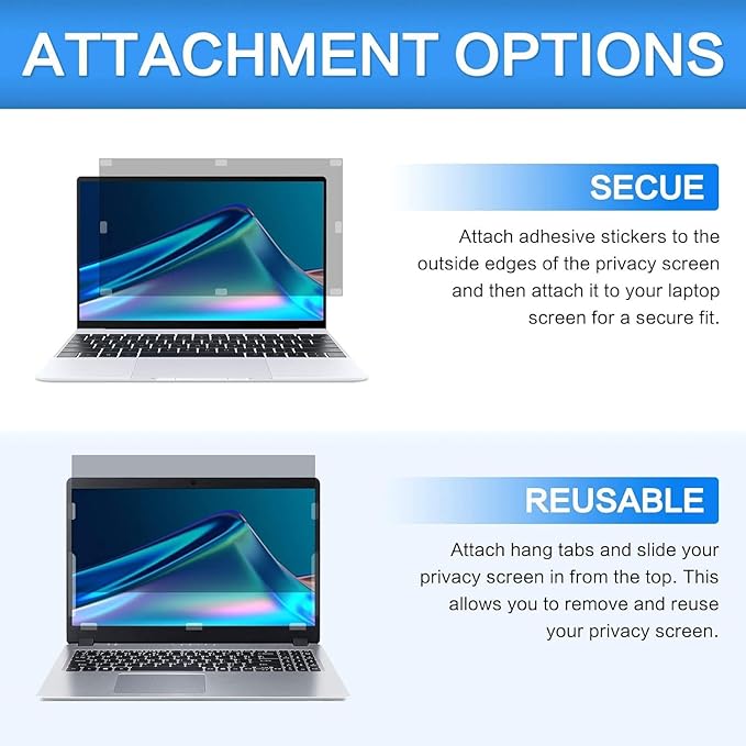 ZOEGAA 14 Inch Laptop Privacy Screen Filter, Compatible with HP Dell Acer Asus Samsung Lenovo Thinkpad, for Removable 16:9 Widescreen Display Laptop Privacy Screen 14 inch and Anti-Glare Protector