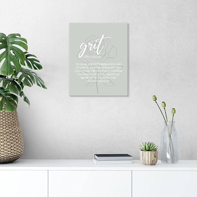 CHDITB Inspirational Framed Canvas Wall Art Set, Motivational Quotes Wall Decor, Botanical Flower Line Art, Positive Affirmation Poster, Minimalist uplifting Prints For Bedroom Office Decor 12”X16”x6