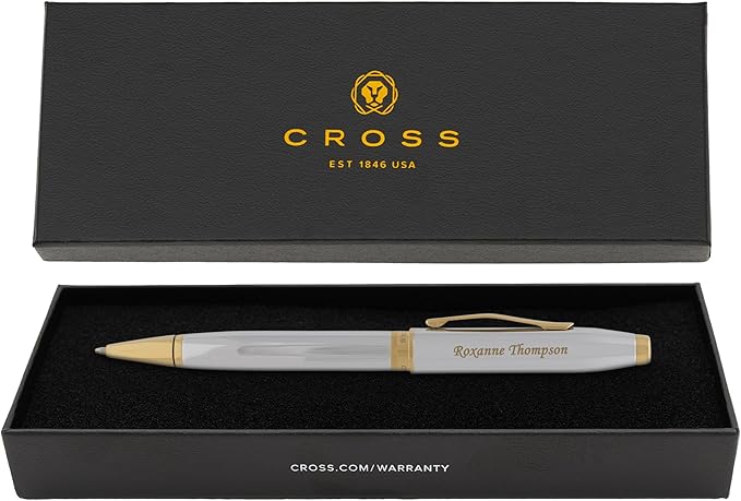 Cross Foundry Engraved Ballpoint Pen, Medalist Chrome, Twist Action, Personalized Gift for Graduation, Career Advancement, New Job, Corporate Teams, Cross Gift Box Included
