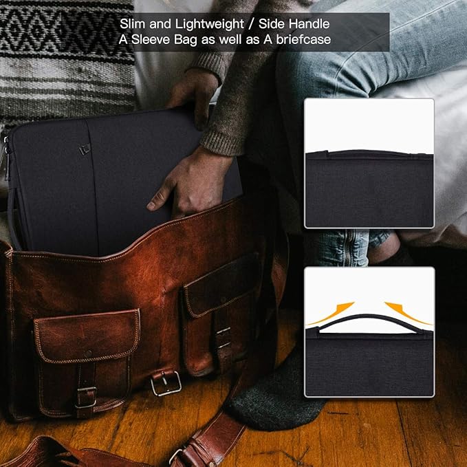 17.3 Inch Laptop Sleeve Case for Lenovo IdeaPad 3, HP Pavilion 17/Envy 17/OMEN 17/ HP Probook 470 G5, Acer Chromebook 17, Asus VivoBook 17.3/ Asus TUF Gaming Laptop Case Bag(Black)