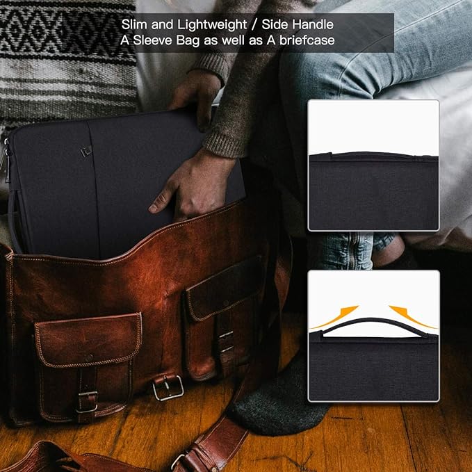 Laptop Sleeve Case for 14 inch MacBook Pro M5/M4/ M3/ Pro/Max A3427 A3426 A3434 A3112 A3401 A3185 A2918 2026-2021,Carrying Bag with Accessory Pocket, Black