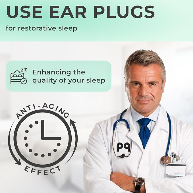Peace&Quiet PQ Wax Ear Plugs for Sleeping, Swimming - 50 Soft Noise Cancelling Silicone Gel Wax Earplugs for Sleep and Swimmers, Ear Protection with Sound Blocking Level of 32 Db, Green