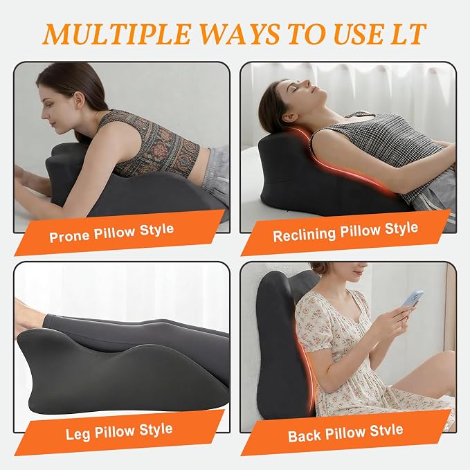 27° degree Memory Foam Ergonomic Prone Firm Couples Pillow For Intimacy | pillow for back sleeping after surgery Orthopedic Pillow