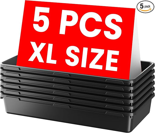 A-LuGei【X-Large Size【5 Pcs】 Tool Box Organizer Tray Divider【Single Size】 Desk Drawer Organizer Bin, Garage Organization and Storage Toolbox for Rolling Tool Chest Cart Cabinet WorkBench Part Widget