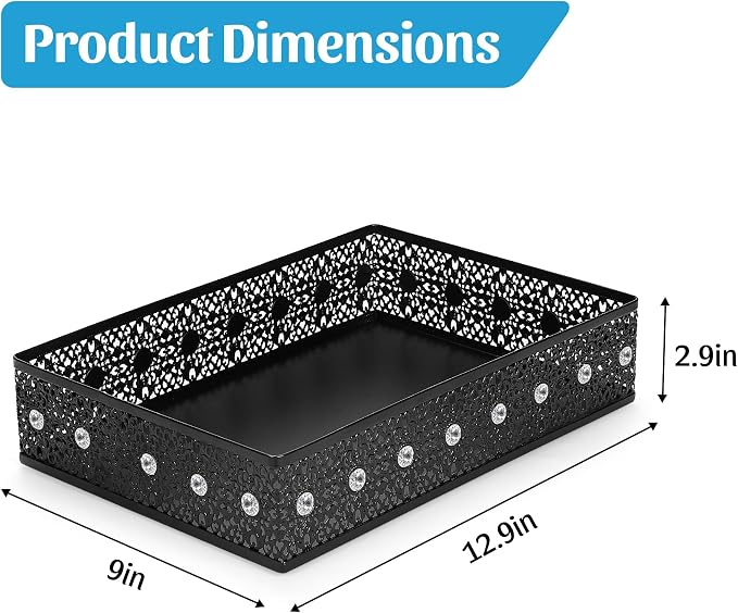 Desk Paper Tray Organizer, Metal Mesh Storage Basket for Office Home | Desktop Decorate Trays Organizing, Large Storage Basket for Office Supplies Mail File Print A4 Paper, Black, Pattern 2#