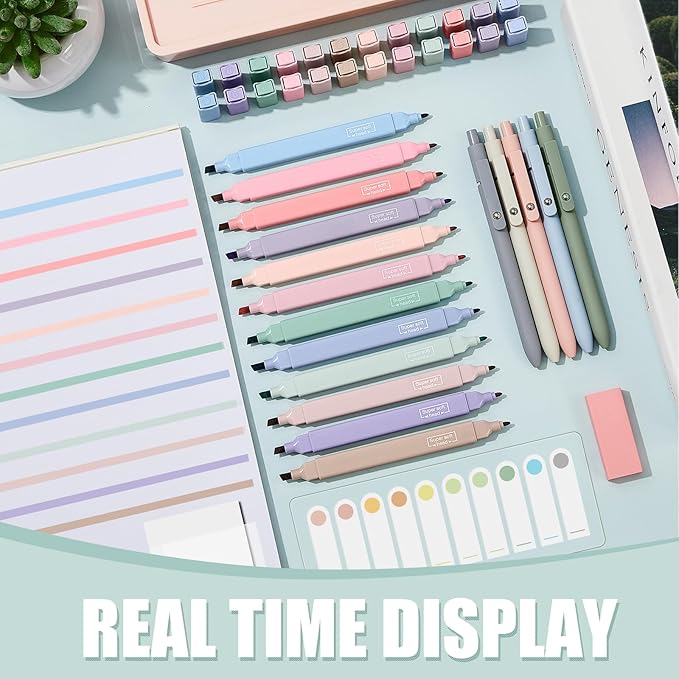 Jutom 38 Pcs Bible Journaling Study Kit for Women, Book Annotation Supplies with Highlighters Pens, Tabs, Sticky Notes, Markers for Christian Office Bible Study Supplies(Clear,Square)