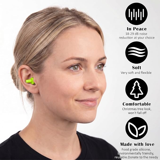 24 Pairs Multicolor Ear Plugs Bulk NRR 29dB Reusable Silicone Ear Plugs with Plastic Cases Soft Foam Plug for Sleeping Noise Cancelling Concerts Shooting Swimming Noise Reduction