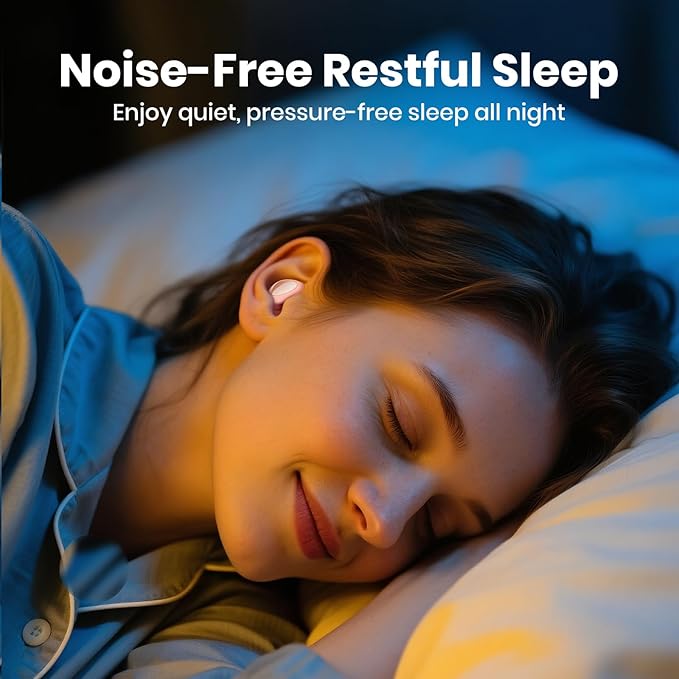 Ear Plugs for Sleeping Noise Cancelling, Reusable Silicone Ear Plugs for Noise Reduction with 8 Ear Tips, Earplugs for Sleep (Pink, One Size)