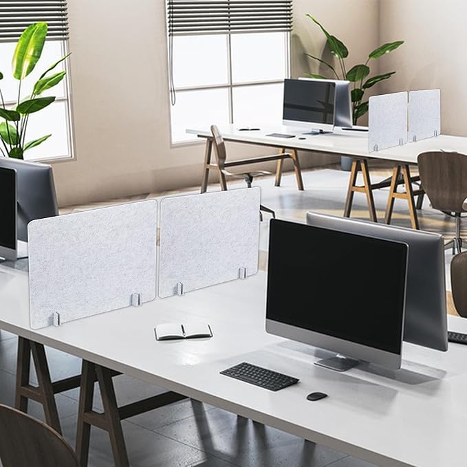 Desk Privacy Panel Acoustic Divider Panel Portable Desk Partition Desk Divider Noise Visual Isolate Table Divider for Student Study Office Library (Gray-6, 23.6" x 23.6")