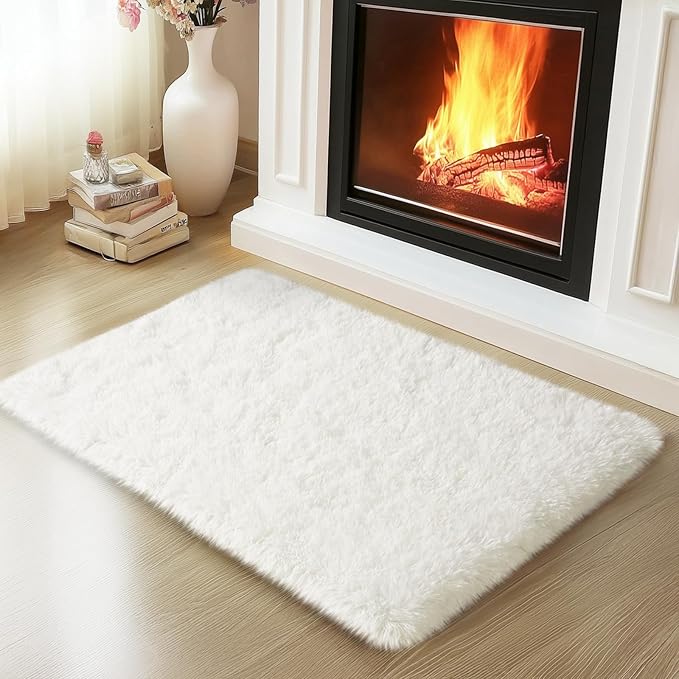 Mugorn Small Soft Shag Rugs for Bedroom, 2x3 Fluffy Area Rugs for Living Room