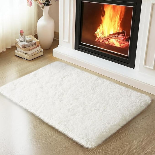 Mugorn Small Soft Shag Rugs for Bedroom, 2x3 Fluffy Area Rugs for Living Room