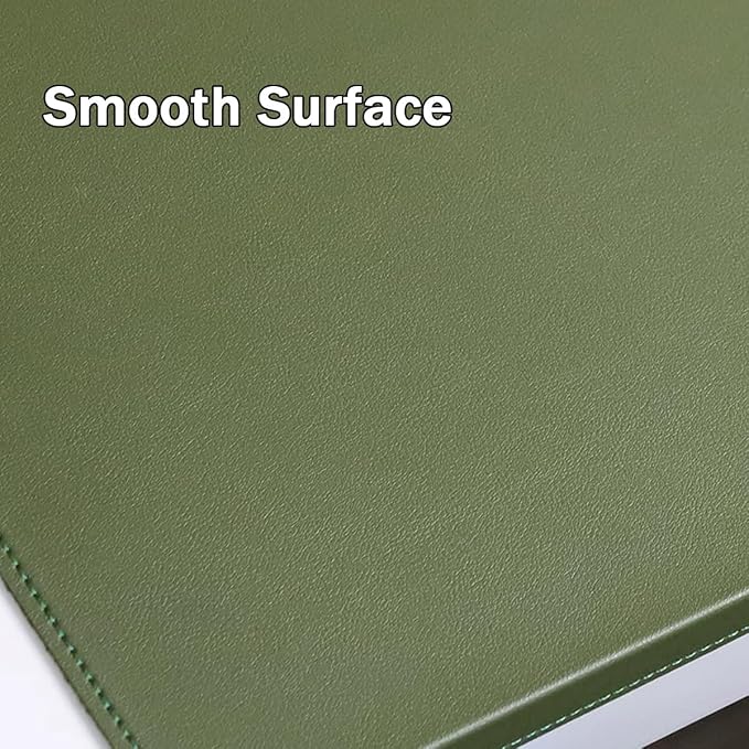 Leather Desk Mat with Stitched Edges & Edge Protection, Non-Slip Large Office Desk Mouse Pad for Work Game Typing, Waterproof Writing Table Extended Protector (Black,35.4"x15.7")