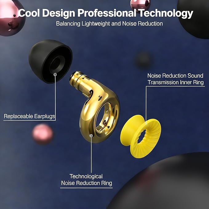 BlocOut Reusable Silicone Earplugs | Travel & Student, 25dB Noise Reduction, Portable, Lightweight Comfort, For Airplane, Business Trip, Dormitory, Study & Office