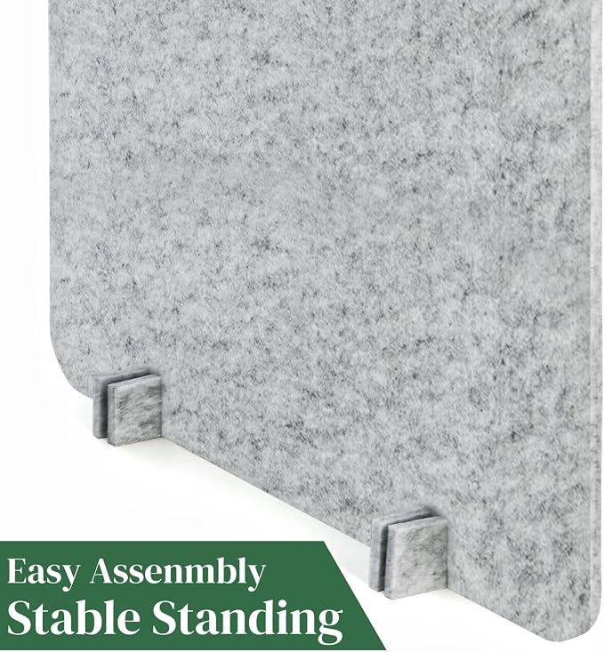Eorbow 6 Pack Acoustic Desk Privacy Panel, 24" x 16" Freestanding Desk Dividers, Noise Reducing Table Partition with Support Feet, Stand Up Sound Proof Pad for Office Classroom Home