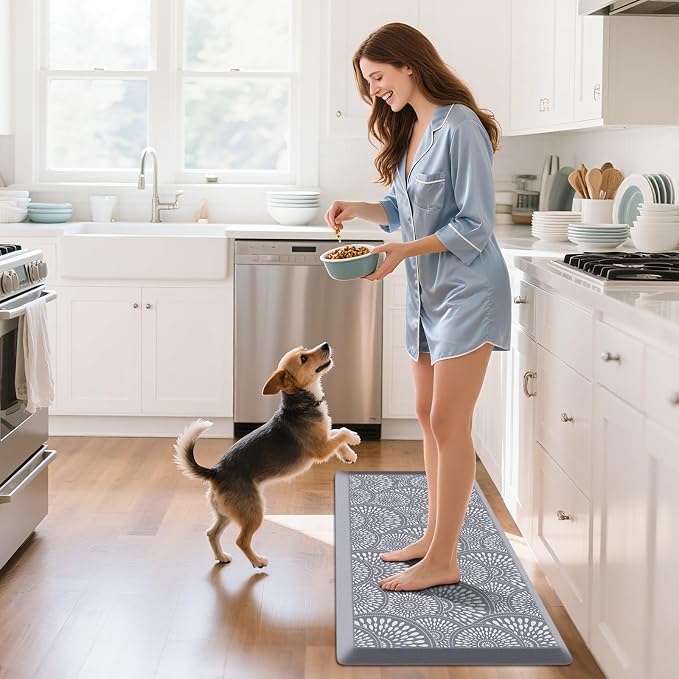Mattitude 4/5 Inch Kitchen Mat, 20x42in Heavy Duty Ergonomic Comfort Foam Standing Desk Mat, Waterproof Non-Slip Standing Mats and Rugs for Kitchen, Office, Black