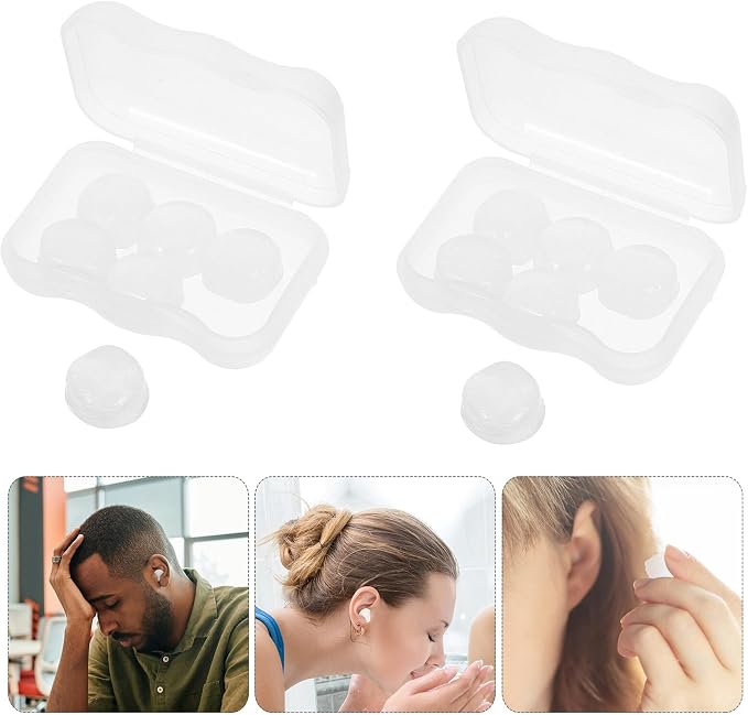 Mipcase 18pcs Ultra-Soft Moldable Silicone for Sleep Work and Study Noise Reduction Ear Protection with Transparent Case Comfortable Noise-isolating for Travel and Concerts