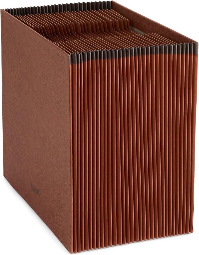 Blue Summit Heavy Duty Accordion File Organizer, Expanding File, Open Top, Letter Size, 31 Day File Organizer with 31 Pockets