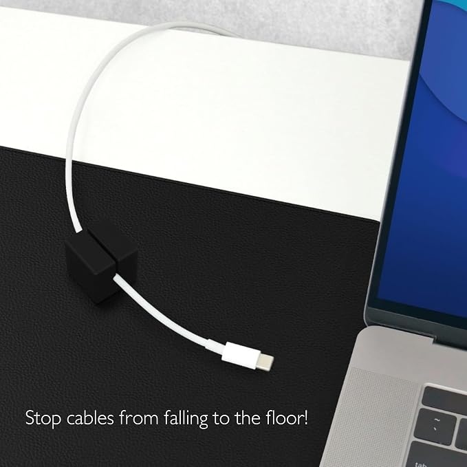 Function101 Weighted Magnetic Cable Blocks – Non-Adhesive Anchors for Cable Organization – Weighted Cord Holders & Accessory Organizer – Durable Magnetic Accessories for Office Use (Black, Pack of 3)