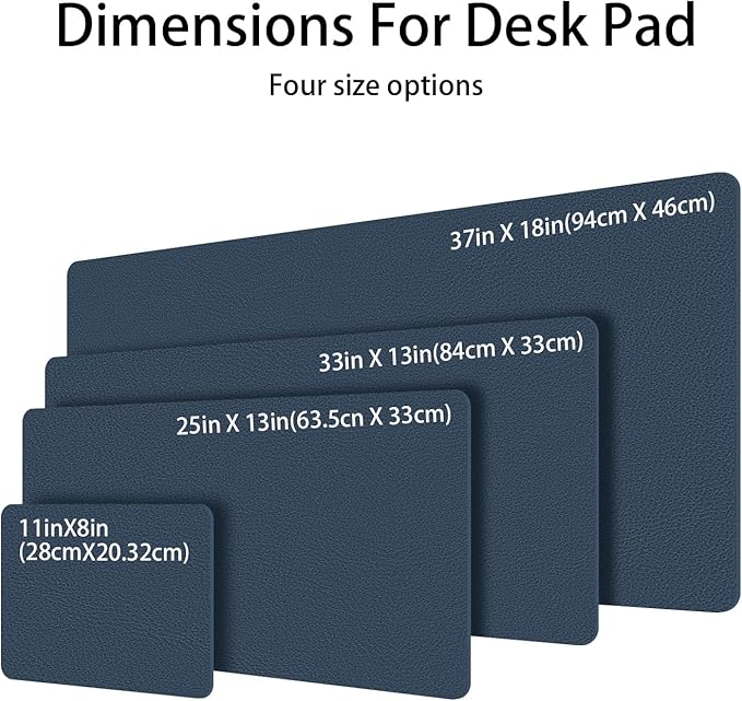 Leather Desk pad Protector, Office Mat, Large Mouse Mat, Non-Slip PU Leather Blotter, Laptop Desk Pad,Waterproof Laptop Computer Desk Keyboard Mat for Office/Work/Home/Decor (Dark Blue, 55in*18in)