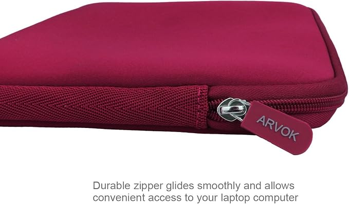 Arvok 11 11.6 12 Inch Laptop Sleeve Case for MacBook Air 12, Water-Resistant Neoprene Notebook Computer Tablet Sleeve, Carrying Bag Cover for Chromebook/HP/Dell/Lenovo/Asus/Acer, Wine Red