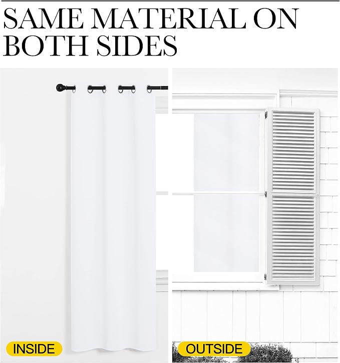 NICETOWN Room Darkening Window Treatment Curtain, Pure White, Single Panel, 55 by 78, Energy Smart Thermal Insulated Block Out Sunlight Shade & Blind for Bedroom with Grommet Ring Top