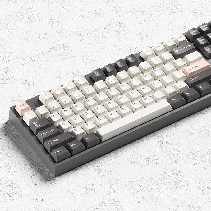 Fogruaden PBT Keycaps Set, Cherry Profile Custom Keycap for Mechanical Keyboard Pink Olivia Keycaps